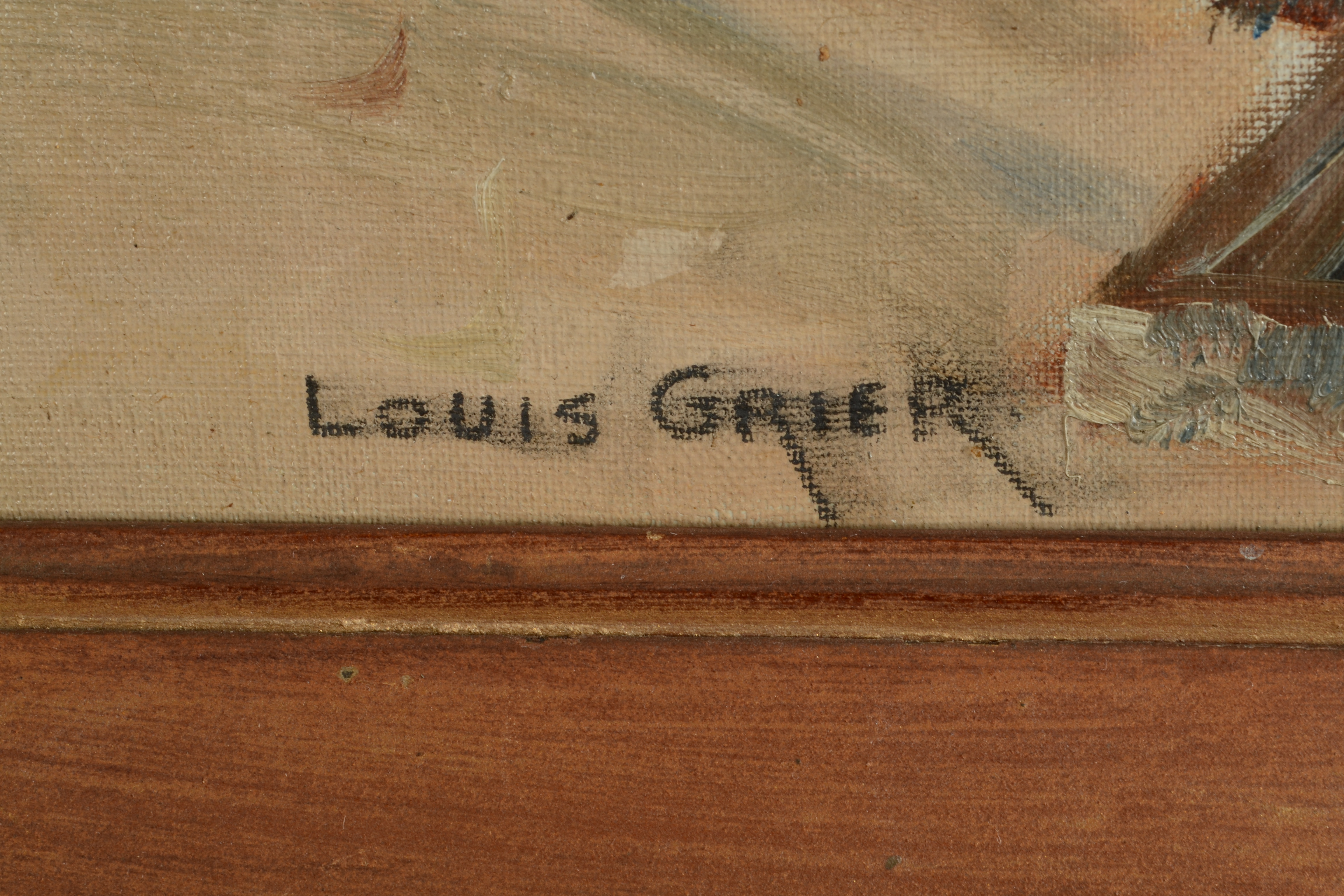LOUIS MONRO GRIER A Street View Oil on canvas Signed 46 x 36 cm - Image 3 of 3