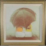 DOUG HYDE Sheltering Couple Canvas print Signed and numbered 348/495 65 x 65cm