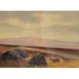 WILLIAM HENRY DYER Princetown Road, Dartmoor Watercolour Signed and titled 26.5 x 36.