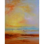 RICHARD BLOWEY Sunset over Penzance Oil on canvas Signed 89.