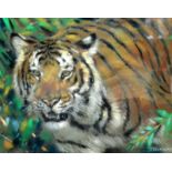 JOEL KERK Head of a Tiger Pastel Signed 24 x 30 cm