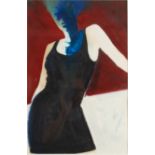 LAR CANN Fallen Angel: Figure in a Black Dress Mixed media on paper Inscribed on the back 1991 53 x