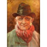 Portrait of a male Oil on canvas Indistinctly signed 21 x 15 cm