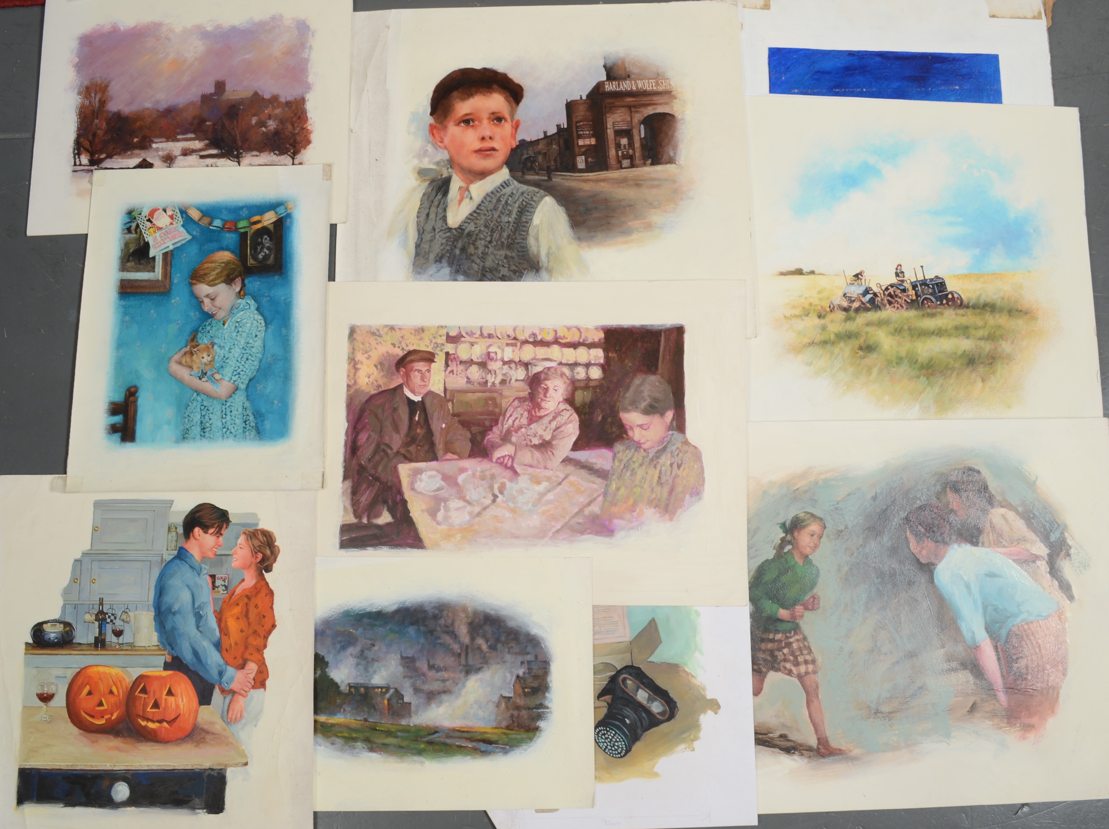 Magazine Artwork Various themes Condition report: Lot 20 - These are all oils or - Image 3 of 5