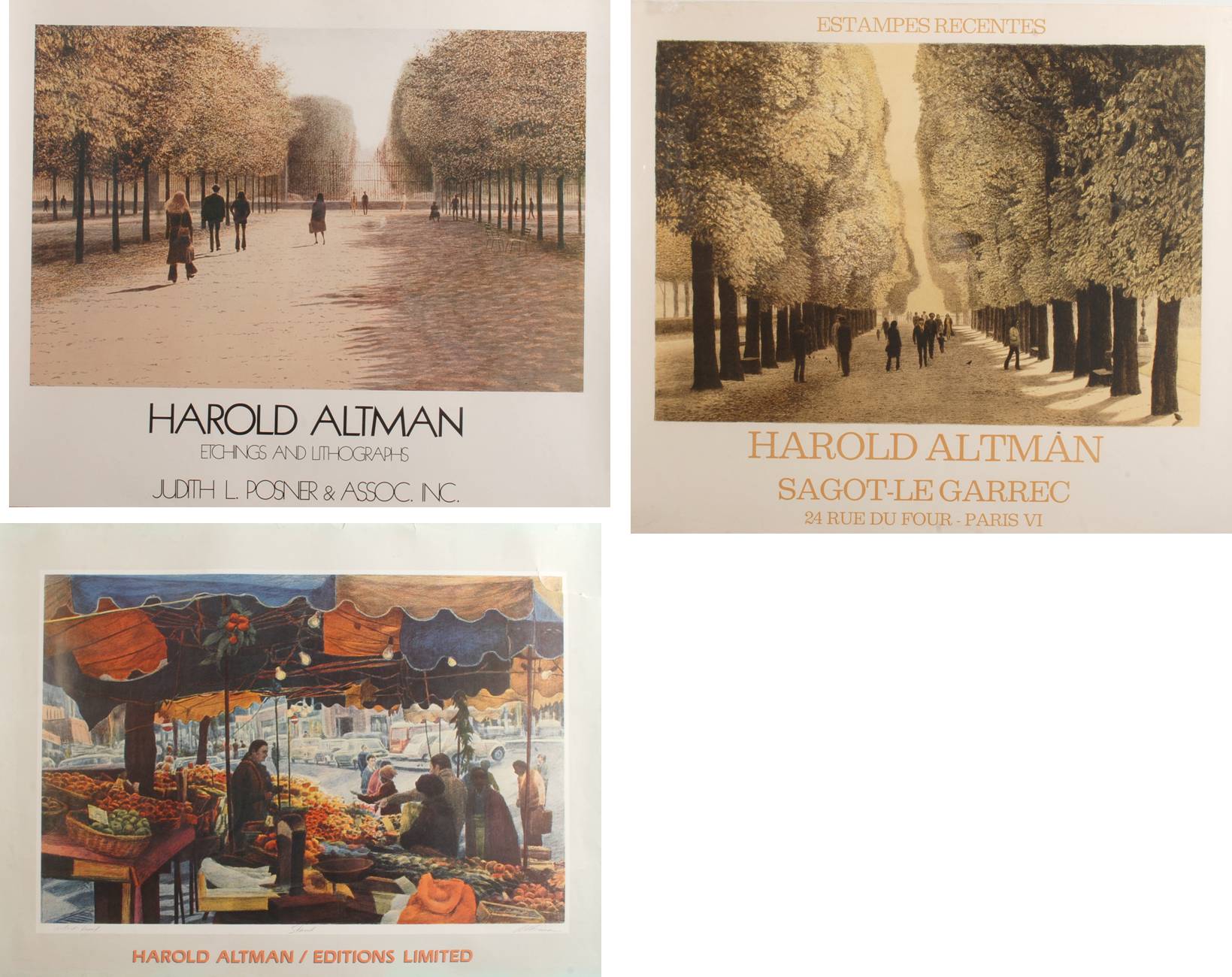 HAROLD ALTMAN Estampes Recentes (a pair) Lithograph 60 x 76cm Plus two other works by the same