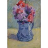 BO HILTON Blue Jug Oil on canvas Signed,