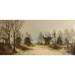 RONALD NORMAN FOLLAND A Winter Landscape Oil on canvas Signed 51 x 107cm