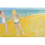 HEATHER BRAY Come on in the Waters Lovely Oil on paper Signed 36 x 54cm Together with other