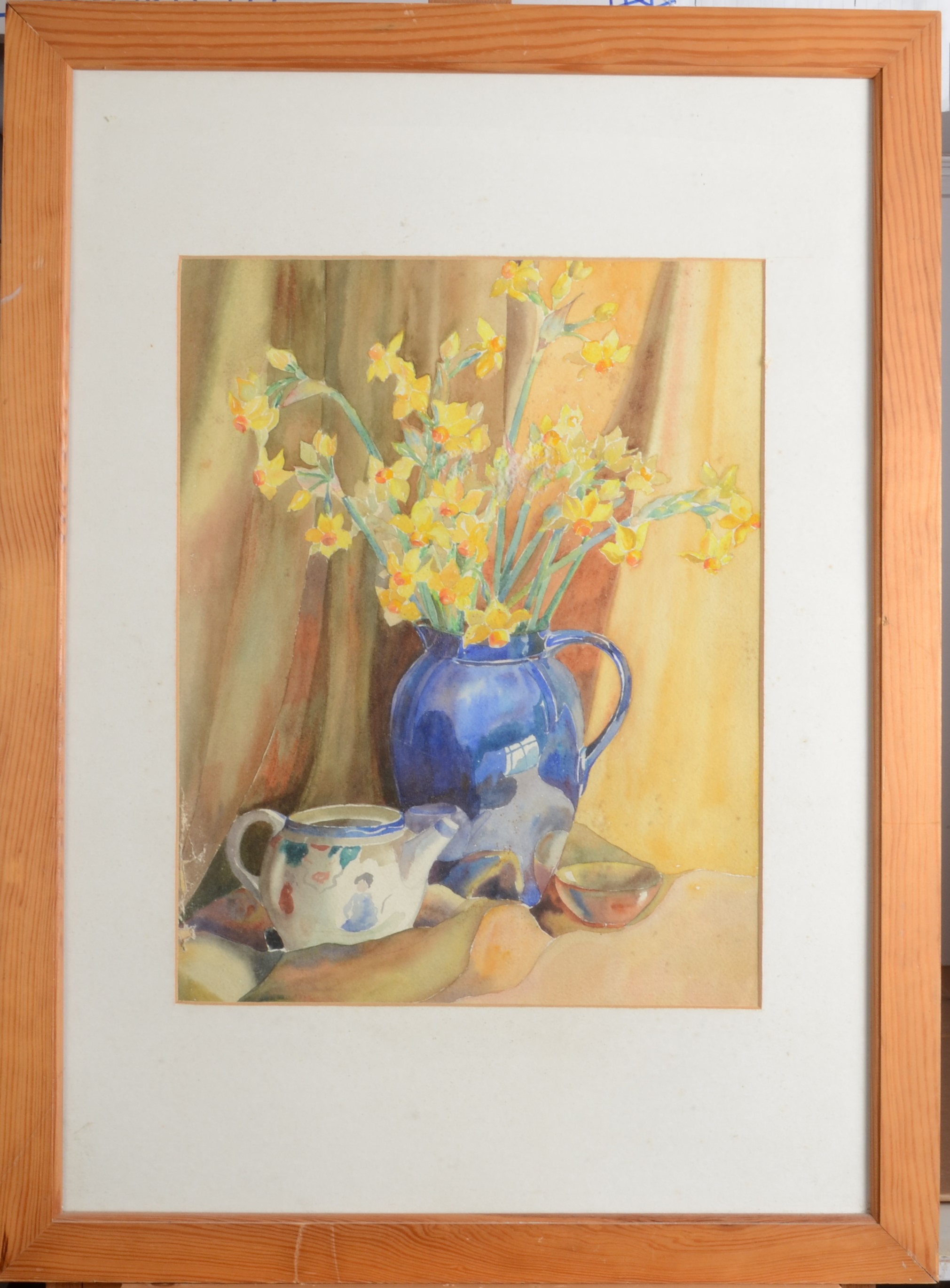 MARION HOCKING Still Life With Daffodils Watercolour 44 x 35 cm - Image 2 of 2