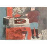 RICHARD PLATT Boiling Lobsters circa 1953 Three colour lithograph Signed and inscribed by the