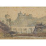 SAMUEL JOHN LAMORNA BIRCH Hilltop castle Watercolour Signed and inscribed 13 x 18cm Provenance: