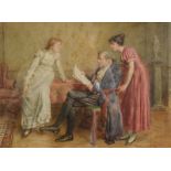 GEORGE GOODWIN KILBURNE Interesting News Watercolour Signed and Inscribed 25 x 34 cm