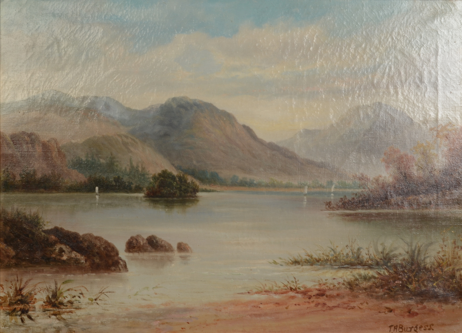 T H BURGESS A Lakeland Landscape Oil on canvas Signed 39 x 55 cm