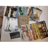 Postcards, early to modern, together with cigarette and trade cards.