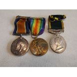 Group of three:- WWI pair to 28949 Pte W.J. May Som.L.I. BUT D.C.L.I.