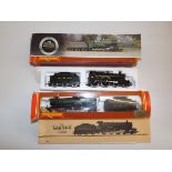 Two Hornby railways locomotives, "Saint David" and "County of Bedford" boxes damaged, lacquered.