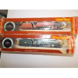 Two Hornby railways steam outline locomotives, "Mallard" and "Duchess of Abercorn", boxes damaged,