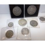 1935 crown 1889 crown and six other silver coins.