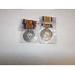 Two WWI medals:- 351098 Pte. J. Melville R. Highrs and 90328 Pte. G. Mackenzie R.A.M.C.