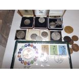 1973 cricket silver medal in stamp cover etc.