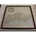 MORDEN (ROBERT). "Sussex." hand col engr map, 15 x 17 ", f&g c 1695 g.