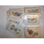 Twenty six silk postcards, condition mixed.