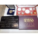 Bahamas:- 1974 proof set 1970 & 1971 British Year sets and a Cook Islands 1973 $2 cased.