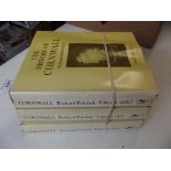 RICHARD POLWHELE. "The History of Cornwall." 7 Vols bound in three comp, dj, 4to 1978 good.