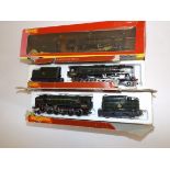 Three Hornby steam outline locomotives, each "Evening Star" boxes damaged, lacquered.