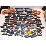 A large collection of 00 gauge wagons, play-worn.