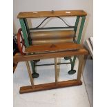 A pre-war Tri-ang wood and metal child's mangle and a clothes horse.