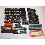 00 Railway:- A collection of locomotives, rail cars and carriages, play worn.