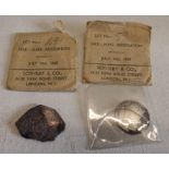 Wreck coins:- A 4R Cob and a 1/- William III date unclear.