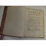 RICHARD CAREW. "The Survey of Cornwall." red & black title, later 1/2 cf, 4to, 1723 good.