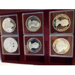 The Cayman Islands silver queens collection 1977, a cased set of 6 sterling silver coins.