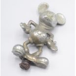 A rare Mickey Mouse car mascot, by Desmo, chrome plated, depicting Mickey with hands on hips,