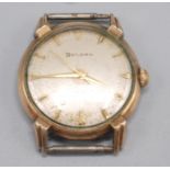 A Bulova gentleman's gold plated self winding wristwatch.