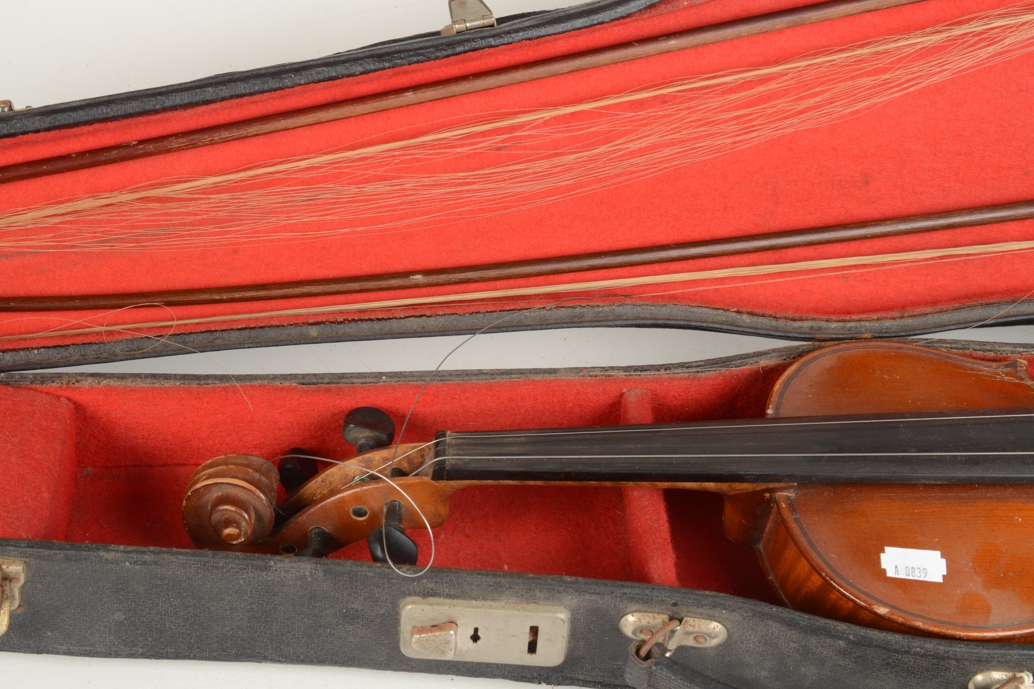 A cased Piena student violin, bearing original label, also inscribed 'Model Antonius Stradivarius, - Image 2 of 3