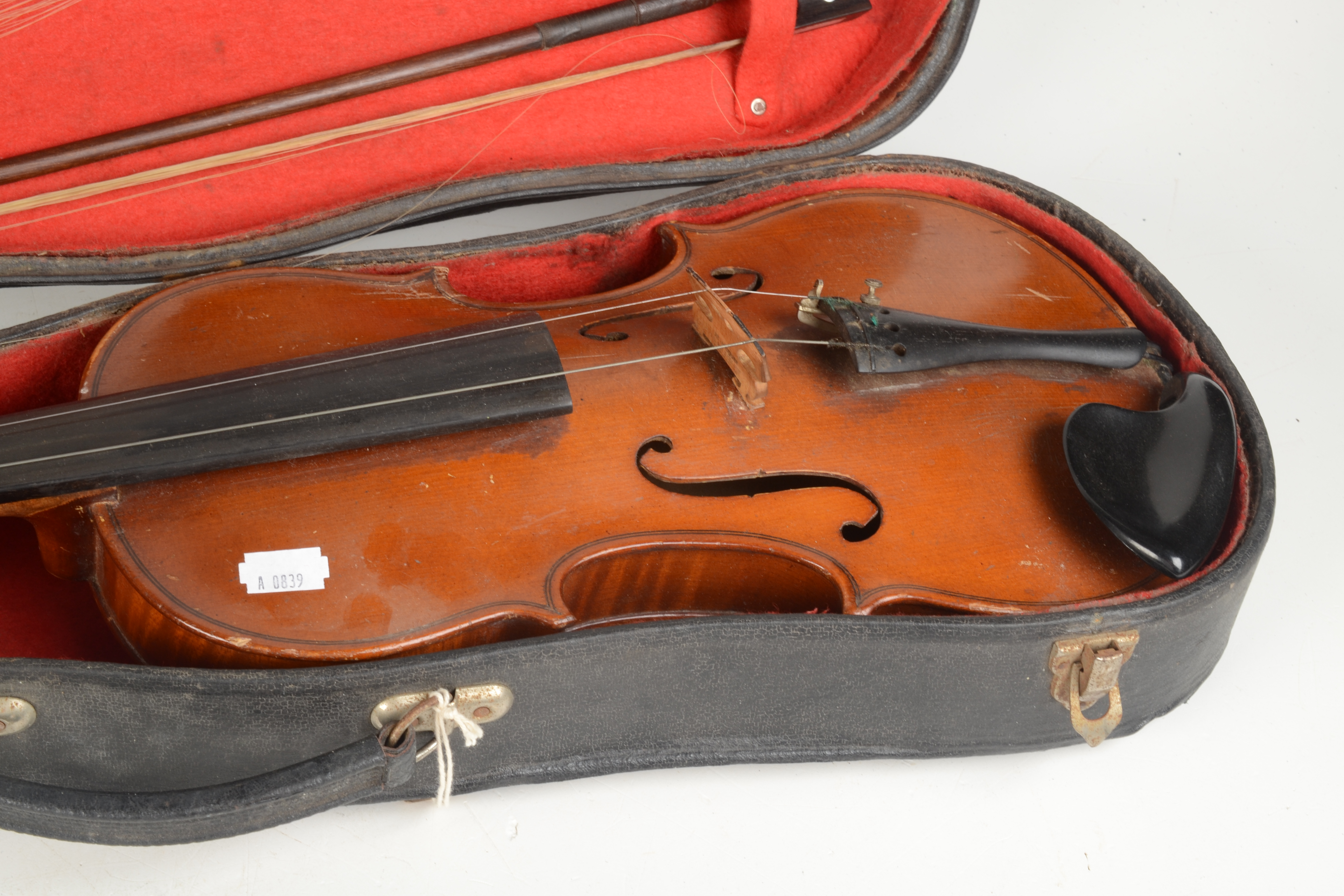 A cased Piena student violin, bearing original label, also inscribed 'Model Antonius Stradivarius,
