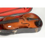 A cased Piena student violin, bearing original label, also inscribed 'Model Antonius Stradivarius,