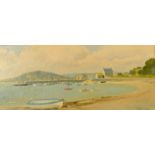 ARTHUR WILSON GAY Tresco Harbour Oil on board Signed Inscribed to the back 19 x 43.