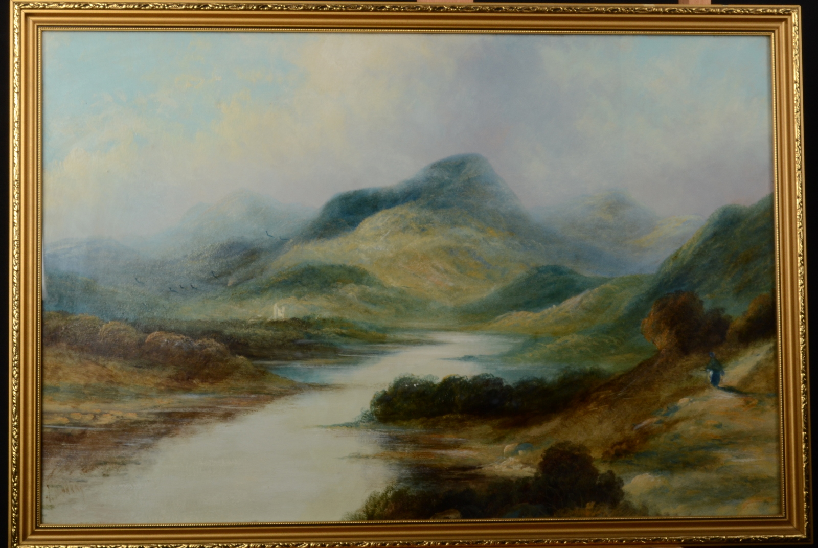 J MURRAY A pair of highland lake scenes Oil on paper Signed 44. - Image 2 of 2