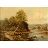 SIDNEY YATES JOHNSON Woodland river scene Oil on canvas Monogrammed 24 x 34cm Together with one