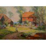 FRANK DICKSON A county idyll Oil on board Signed 25 x 33.