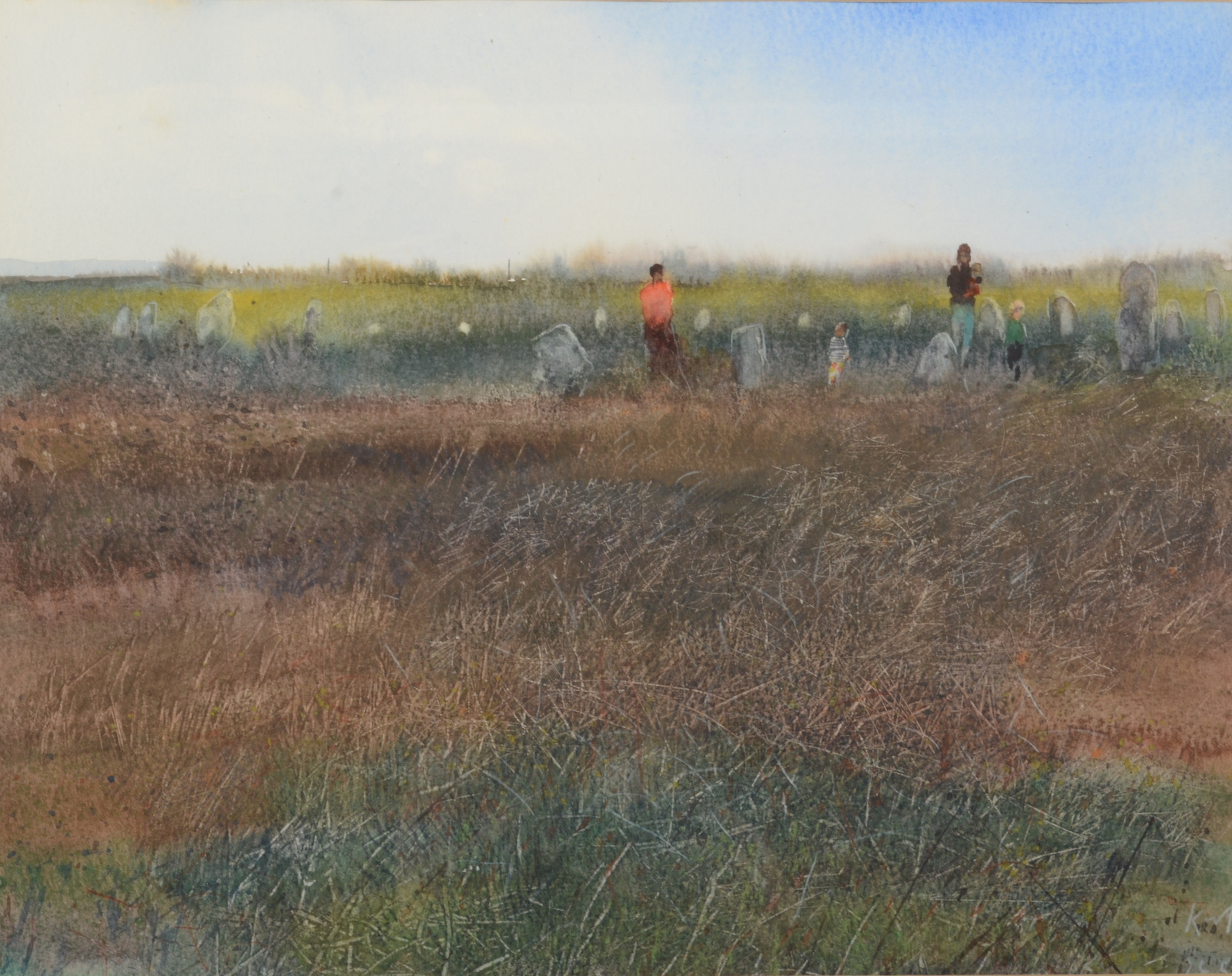 KURT JACKSON Stone Circle Watercolour Signed Inscribed and dated '91 to the back 24 x 30.