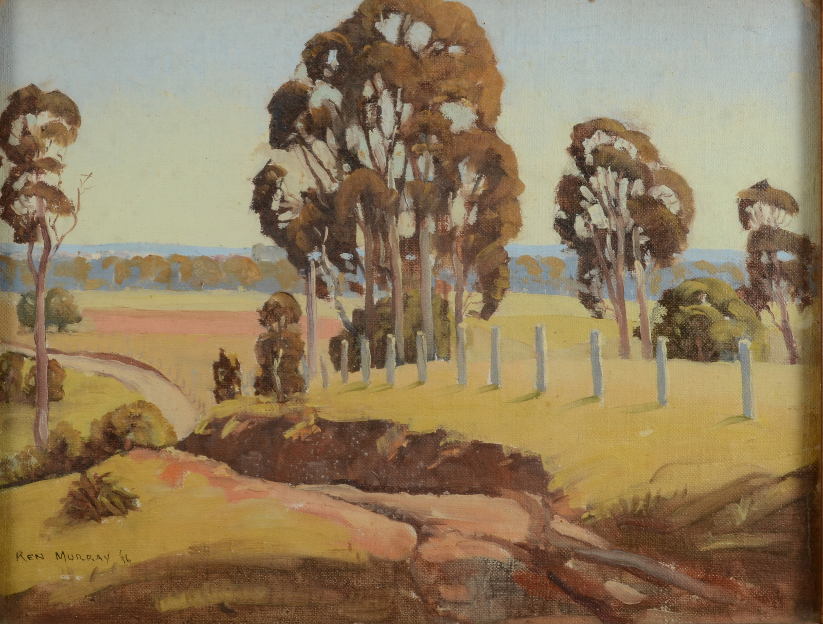 KEN MURRAY A Pair of Rural Landscapes Oil on board Signed and dated '36 35 x 45 cm - Image 3 of 3