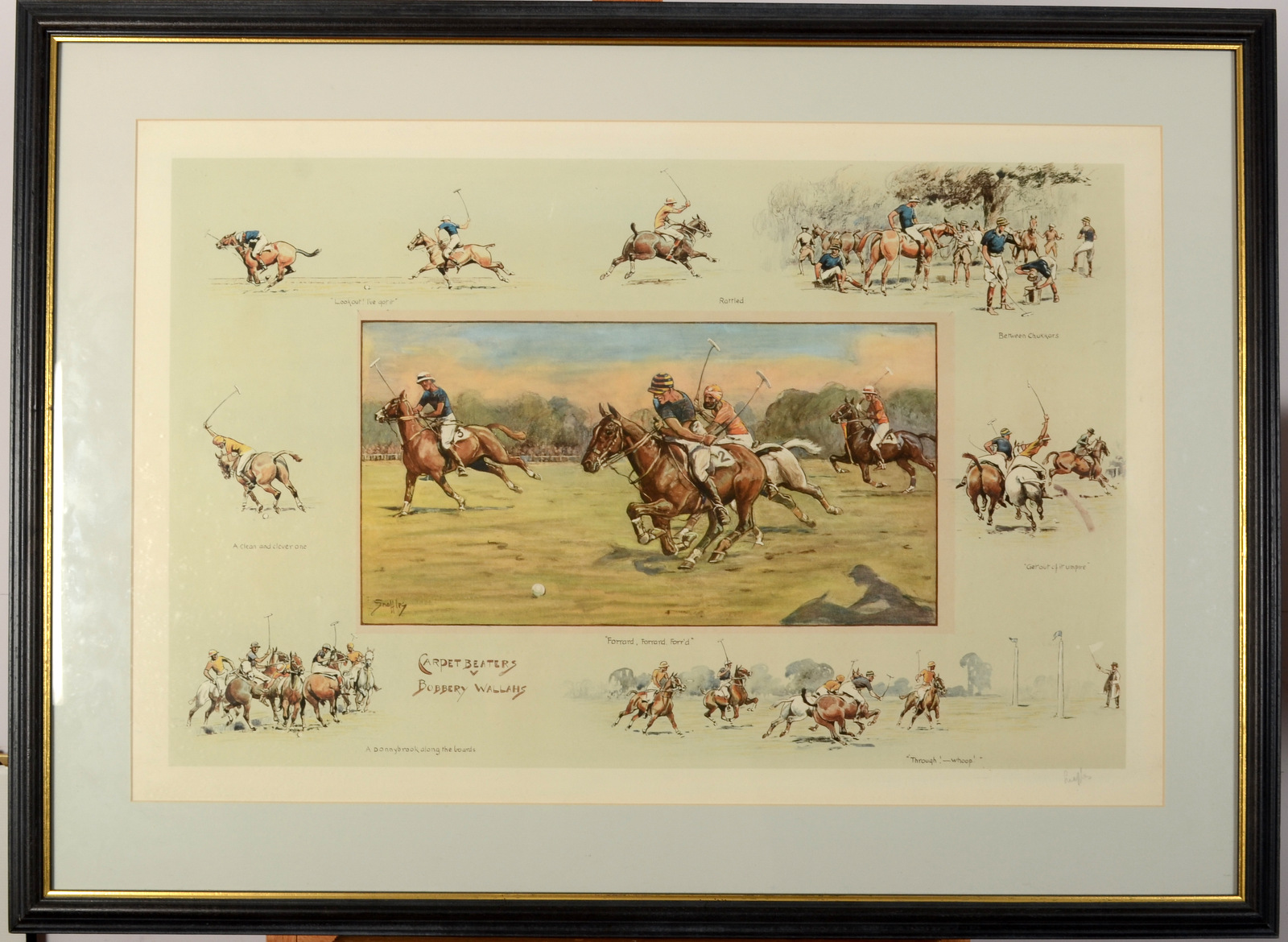 CHARLES JOHNSON PAYNE ( Snaffles ) Carpet Beaters V Bobbery Wallahs Print Signed 43 x 68 cm - Image 2 of 3