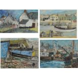 CHARLES BREAKER Penzance Harbour Watercolour Signed and titled 24 x 33 cm Plus three other