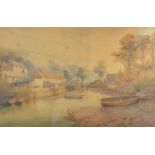 WILLIAMS BOASE SMITH Helford Afternoon Watercolour Label to the back 65 x 104cm