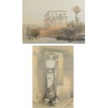 DAVID ROBERTS The Hypaethral Temple/Karnac Two lithographs Published 1849 34 x 49 / 47 x 32 cm
